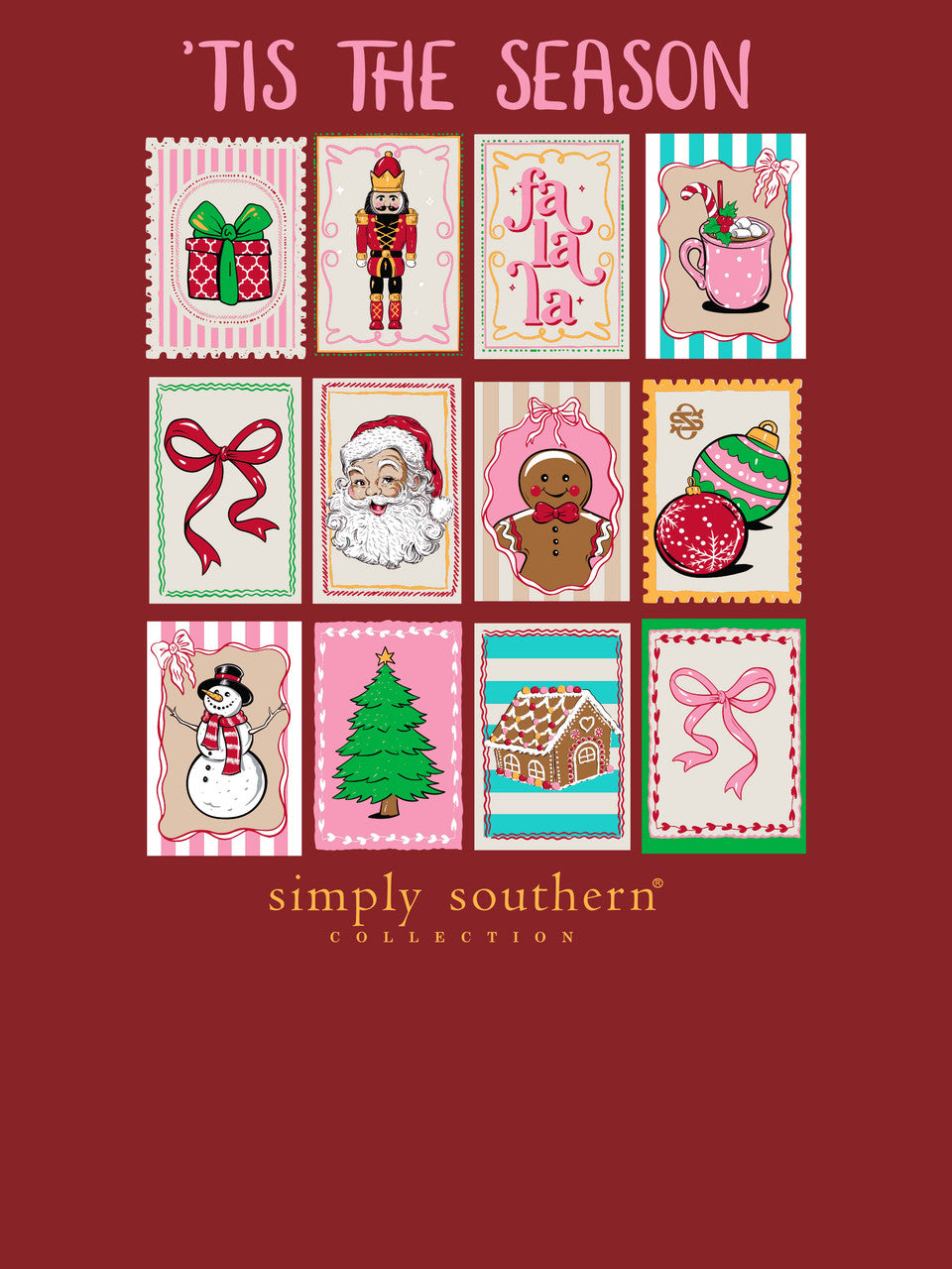 Simply Southern Christmas Stamps Long Sleeve Shirt