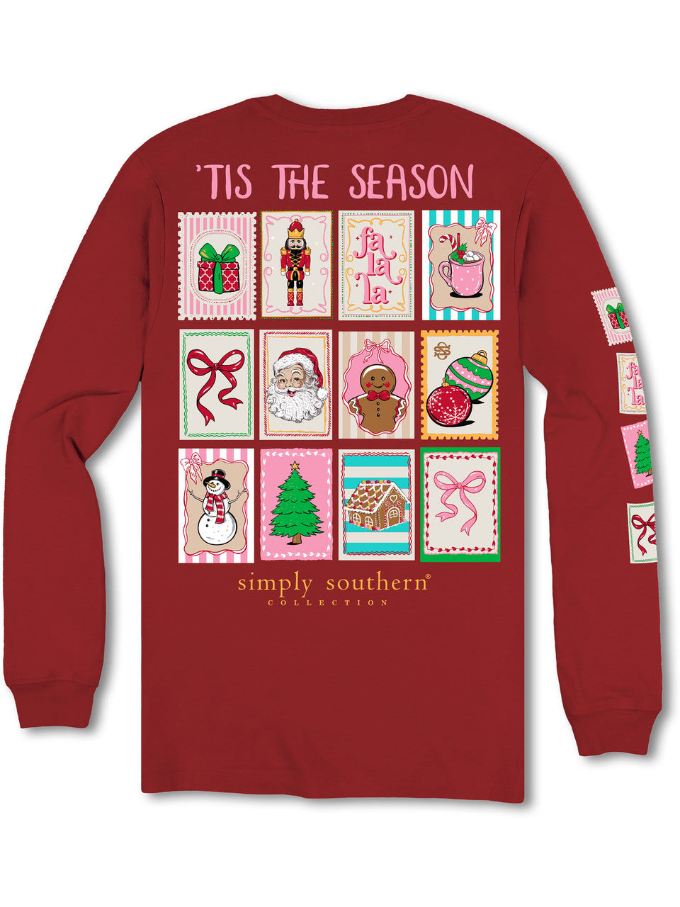 Simply Southern Christmas Stamps Long Sleeve Shirt
