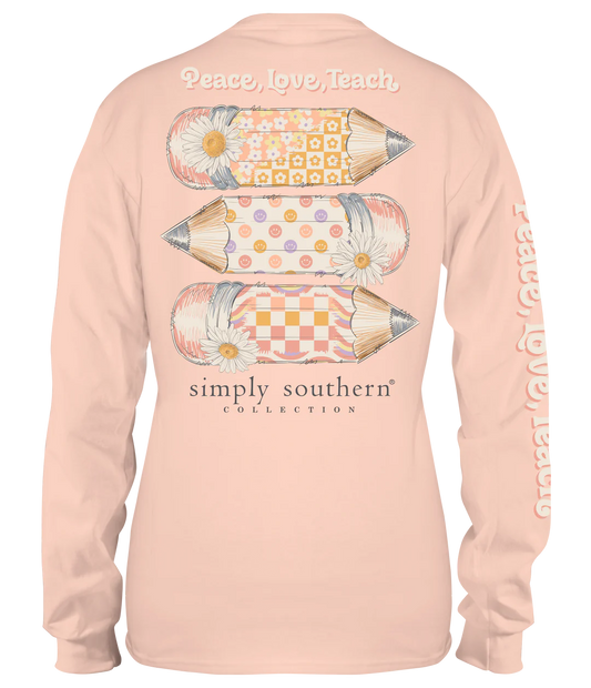 Simply Southern Peace Love Teach Long Sleeve T-Shirt