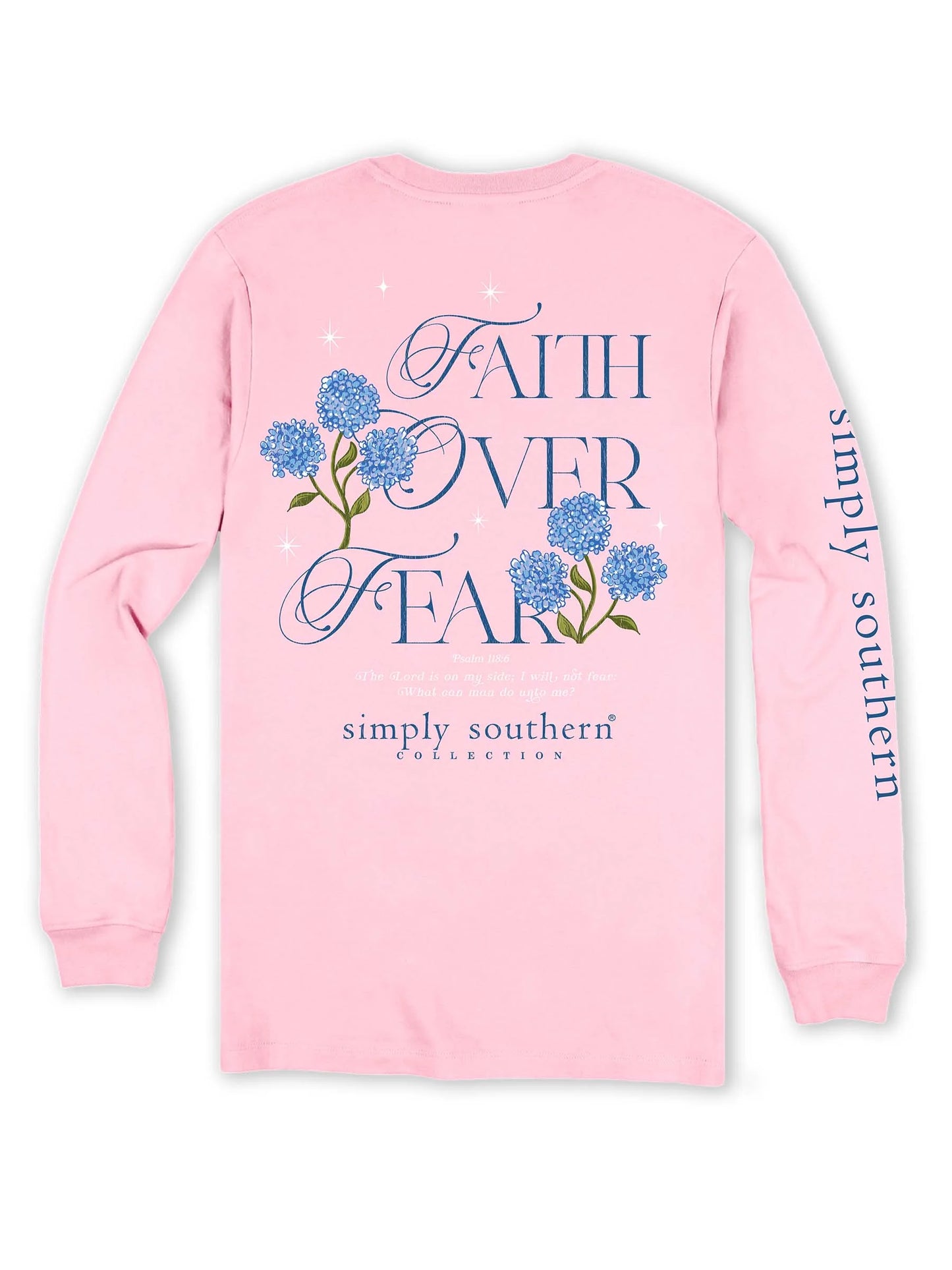 Simply Southern Faith Over Fear Floral Long Sleeve Shirt