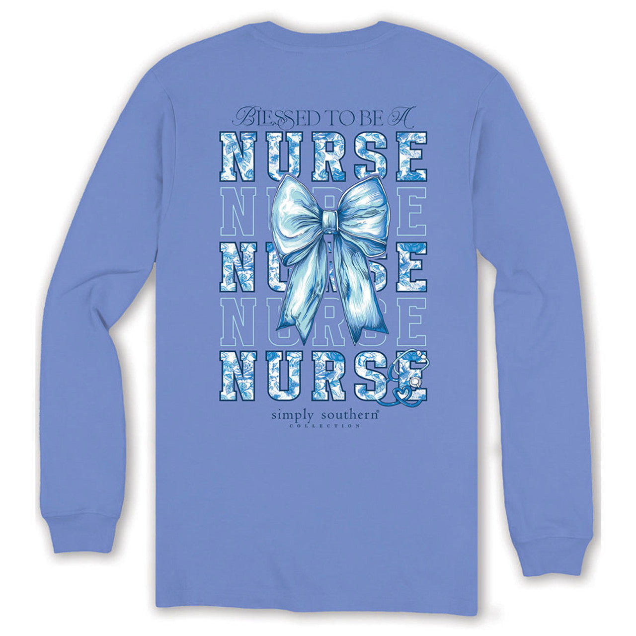 Simply Southern Blessed To Be A Nurse Long Sleeve Shirt