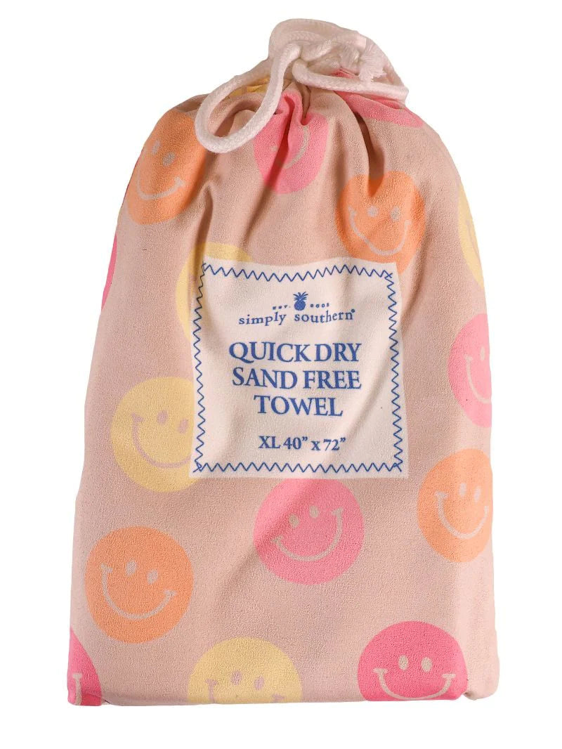 Simply Southern Quick Dry Beach Towel - Smile