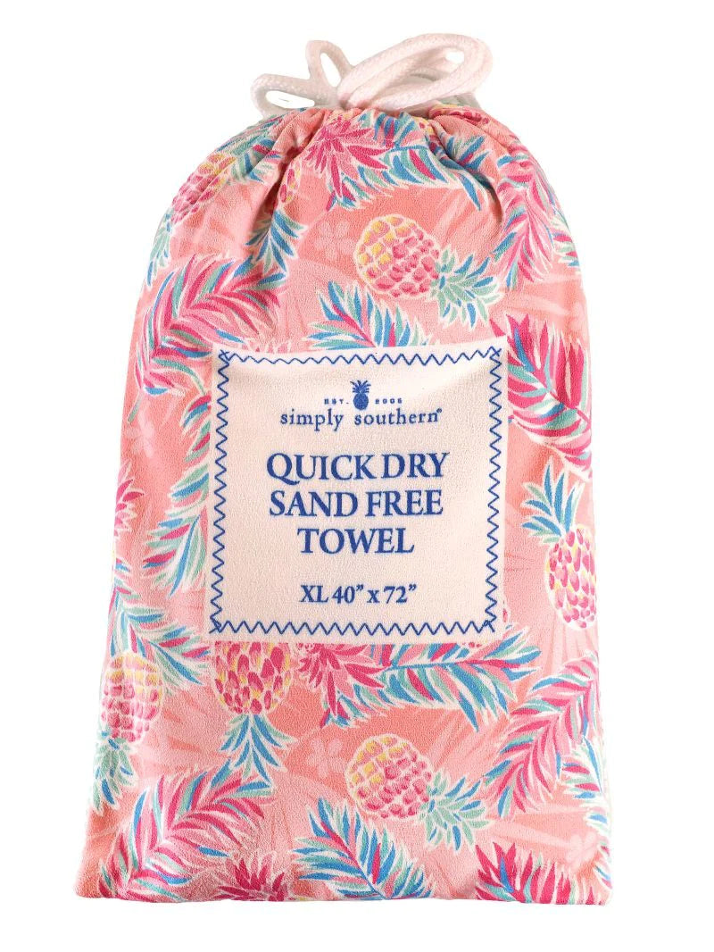 Simply Southern Quick Dry Beach Towel - Pineapple