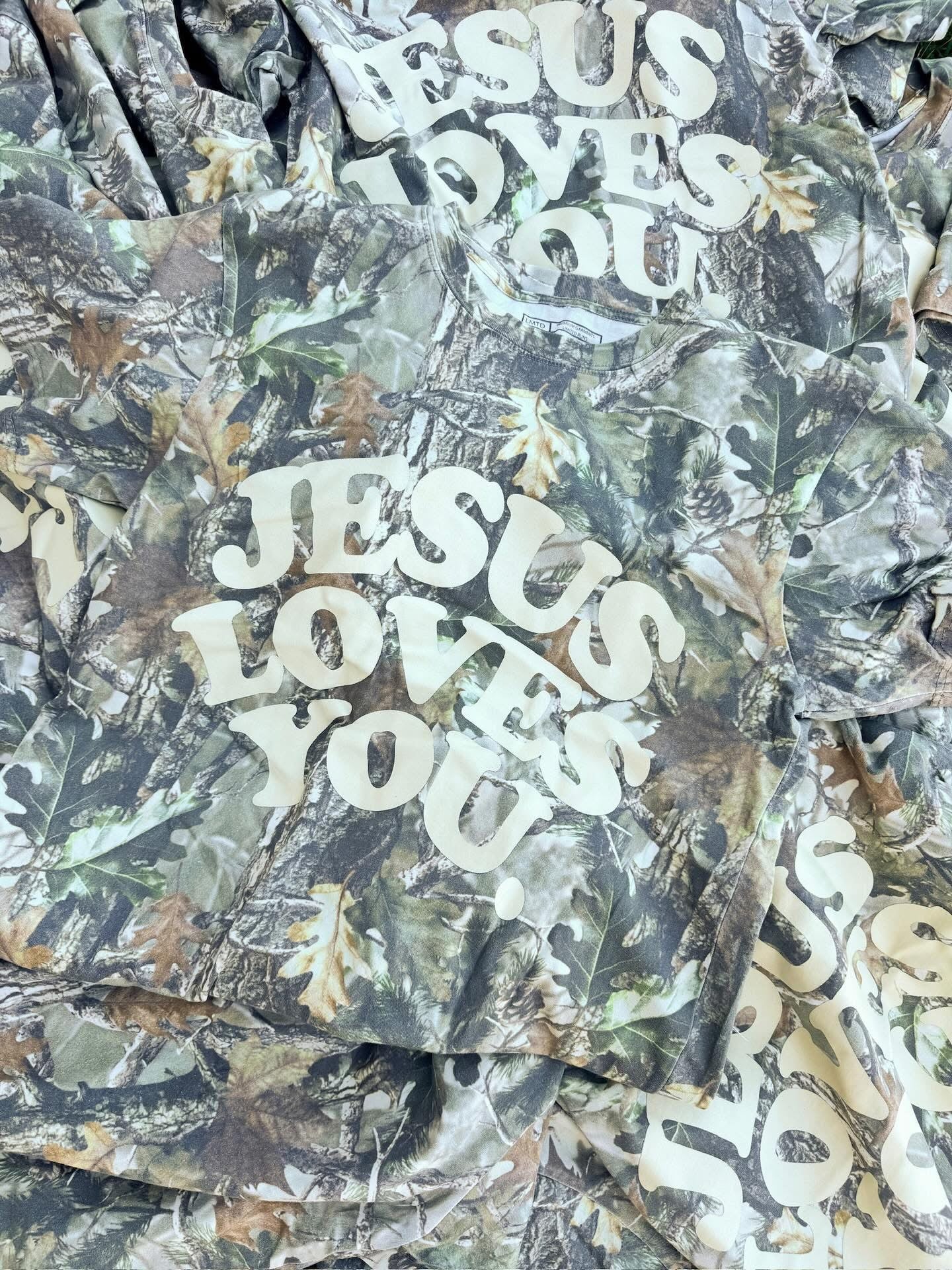 Jesus Loves You Oversized Heavyweight Camo Tee