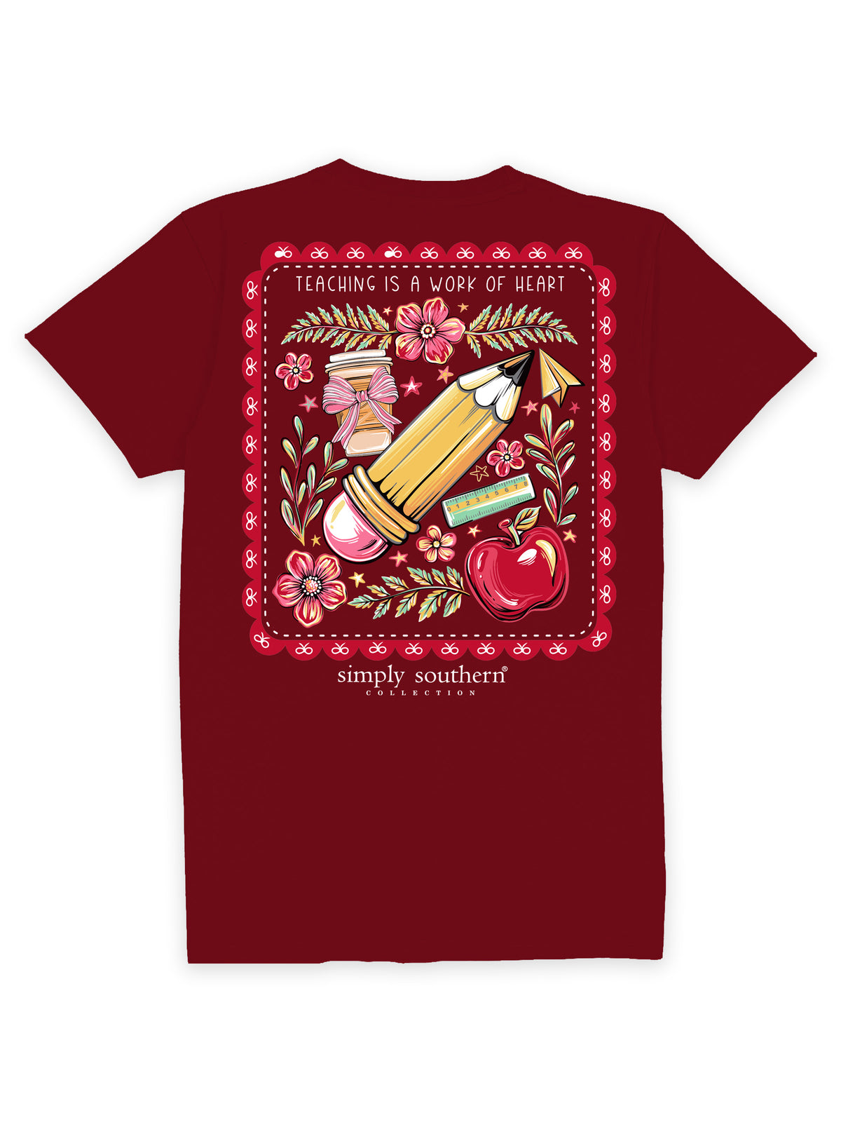 Simply Southern Work of Heart Teacher Short Sleeve Shirt