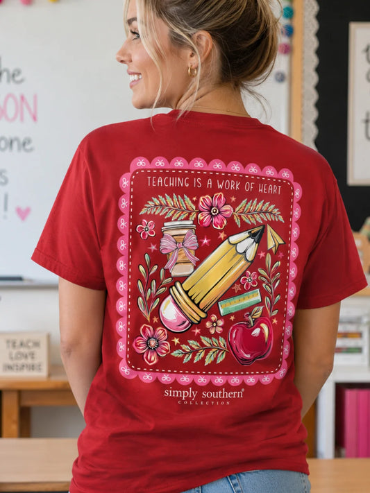 Simply Southern Work of Heart Teacher Short Sleeve Shirt