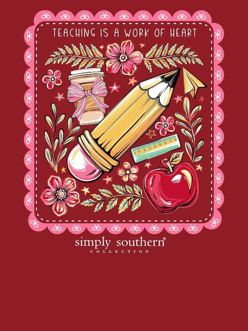 Simply Southern Work of Heart Teacher Short Sleeve Shirt