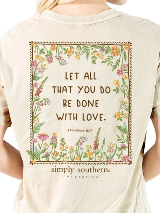 Simply Southern Done With Love Mineral Wash Short Sleeve Shirt
