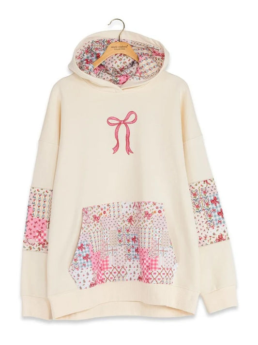 Simply Southern Embroidered Bow Pattern Hoodie
