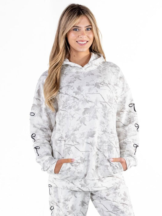 Simply Southern Bow White Camo Alice Hoodie