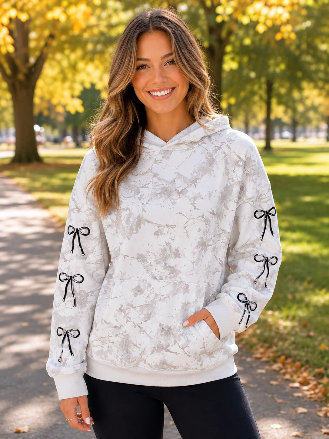 Simply Southern Bow White Camo Alice Hoodie