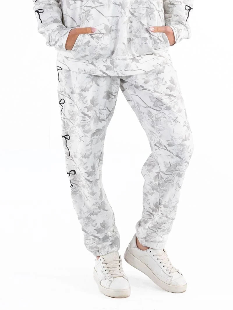Simply Southern Bow White Camo Alice Lounge Pants