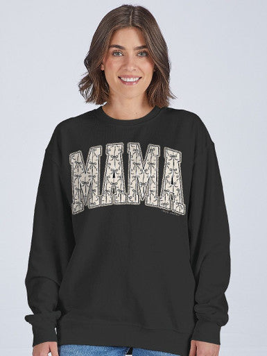 Simply Southern Mama Black Crewneck Sweatshirt