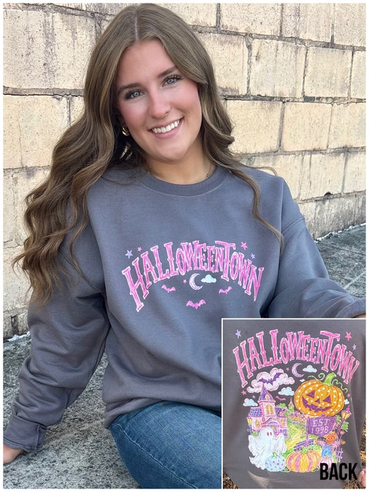Halloween Town Graphic Crewneck Sweatshirt