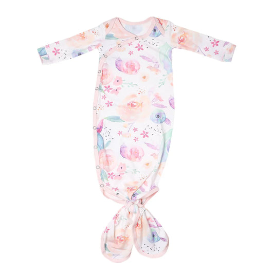 Copper Pearl Bloom Newborn Knotted Gown