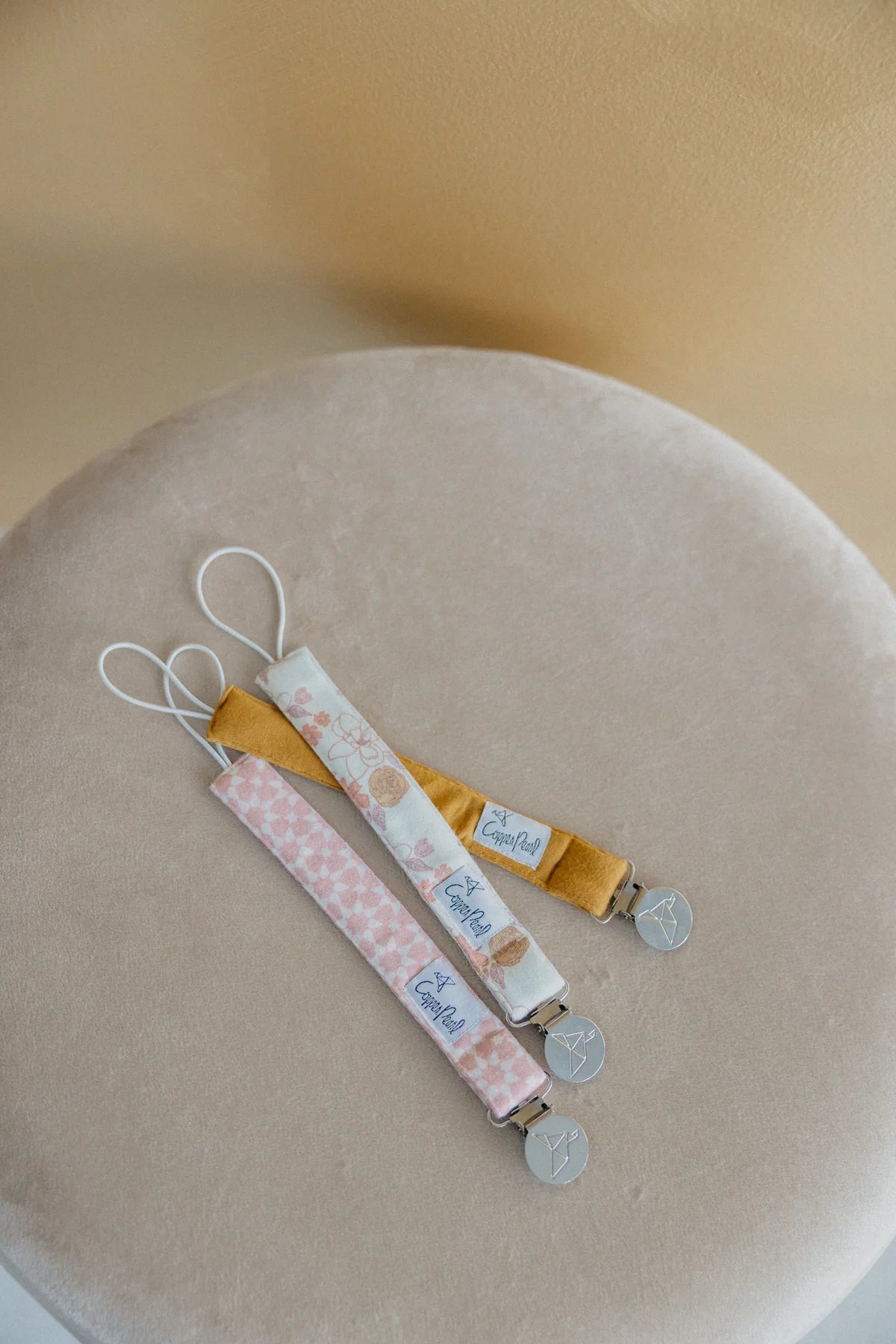 Copper Pearl Ferra Binky Clip Set
