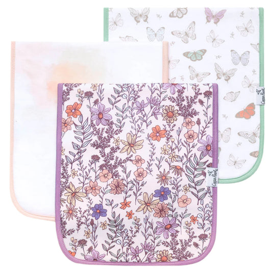 Copper Pearl Flora Burp Cloth Set
