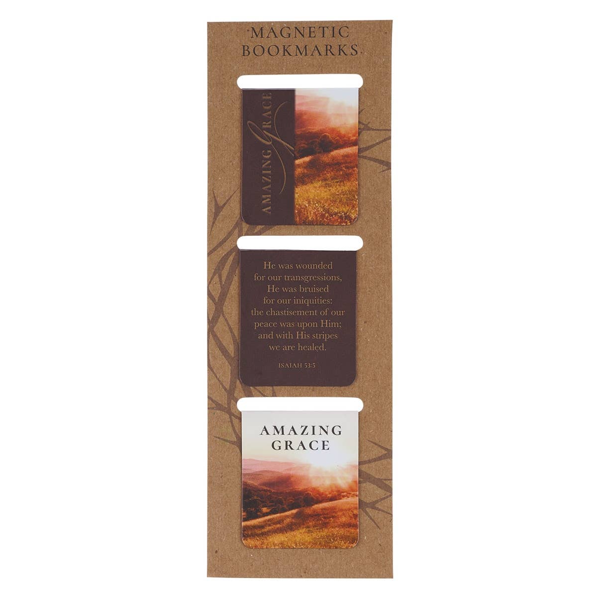 Crown of Thorns/Amazing Grace Isa 53:5 Magnetic Bookmark Set