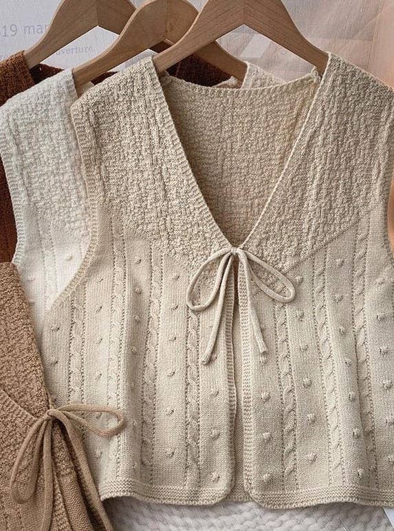 Cream Knitted Tank Vest