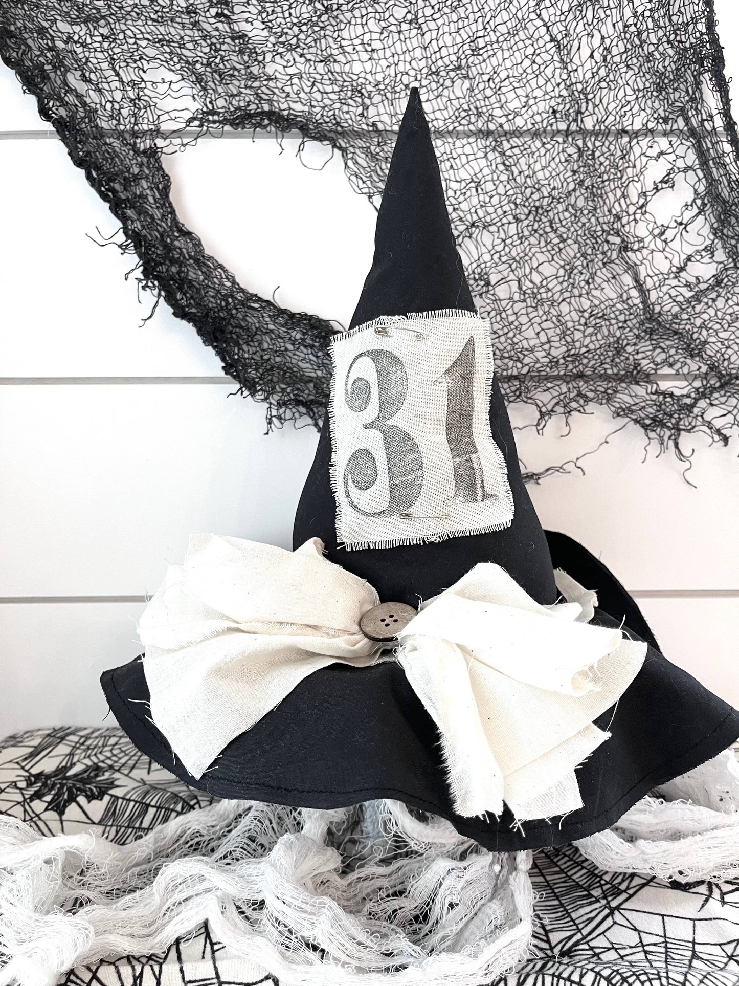 Primitive Witch Hat Natural, Handmade Halloween Home Decor