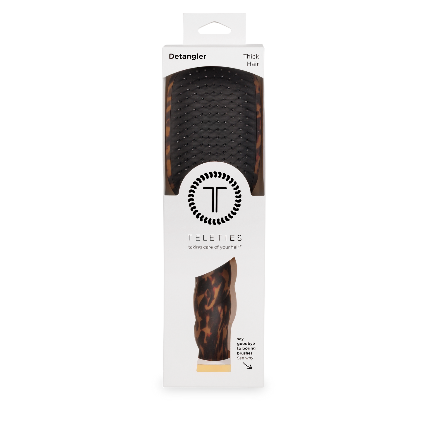 Teleties Detangler Hair Brush for Thick Hair - Tortoise