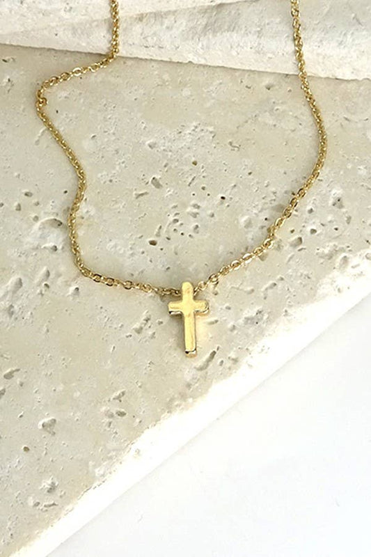 Classic Gold Mini Cross Necklace