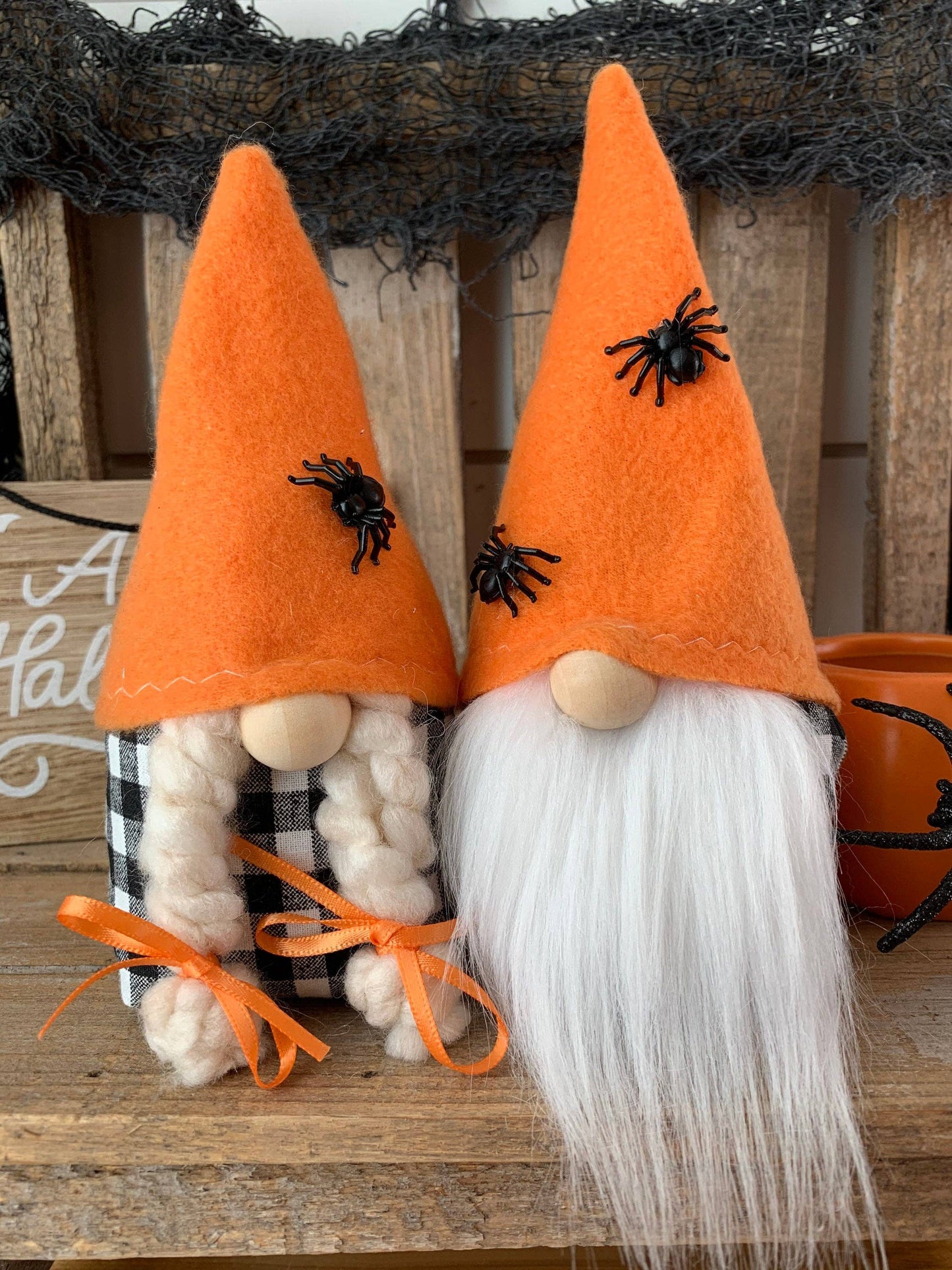 7" Mini Halloween Spider Gnome