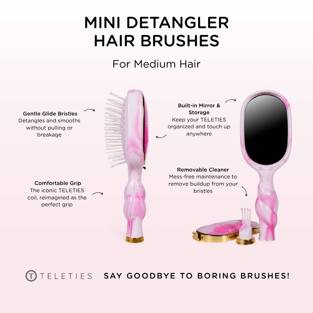 Teleties Mini Detangler Brush - Medium - Pinch Me!