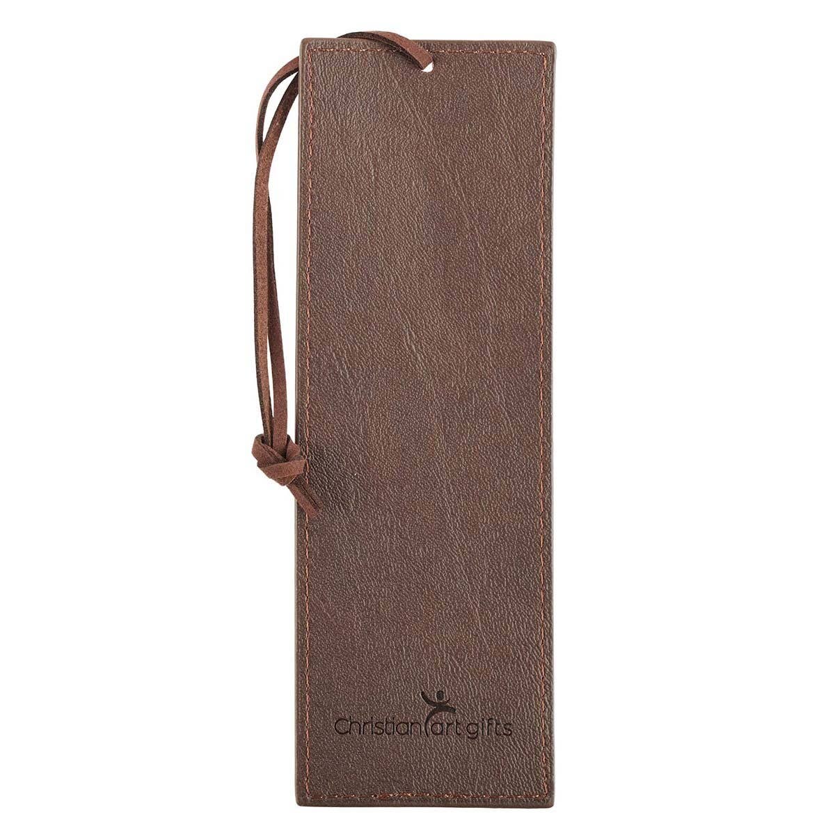 Faux Leather Brown The Lord Is My Strength Ex. 15:2 Bookmark