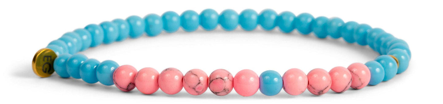 Morse Code Bracelet | HOPE: Light Blue & Pink Marble