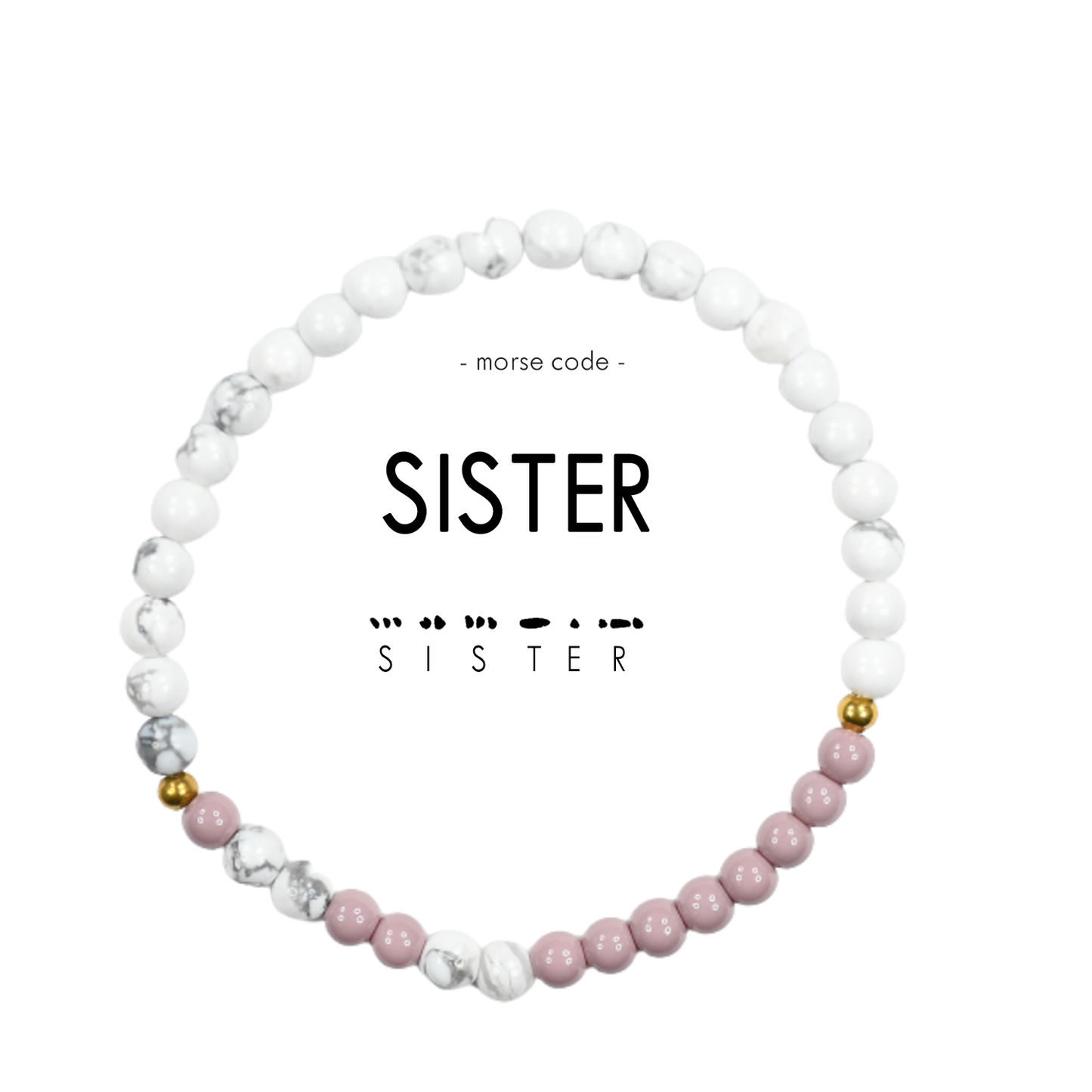 Morse Code Bracelet | SISTER: Lilac & Howlite