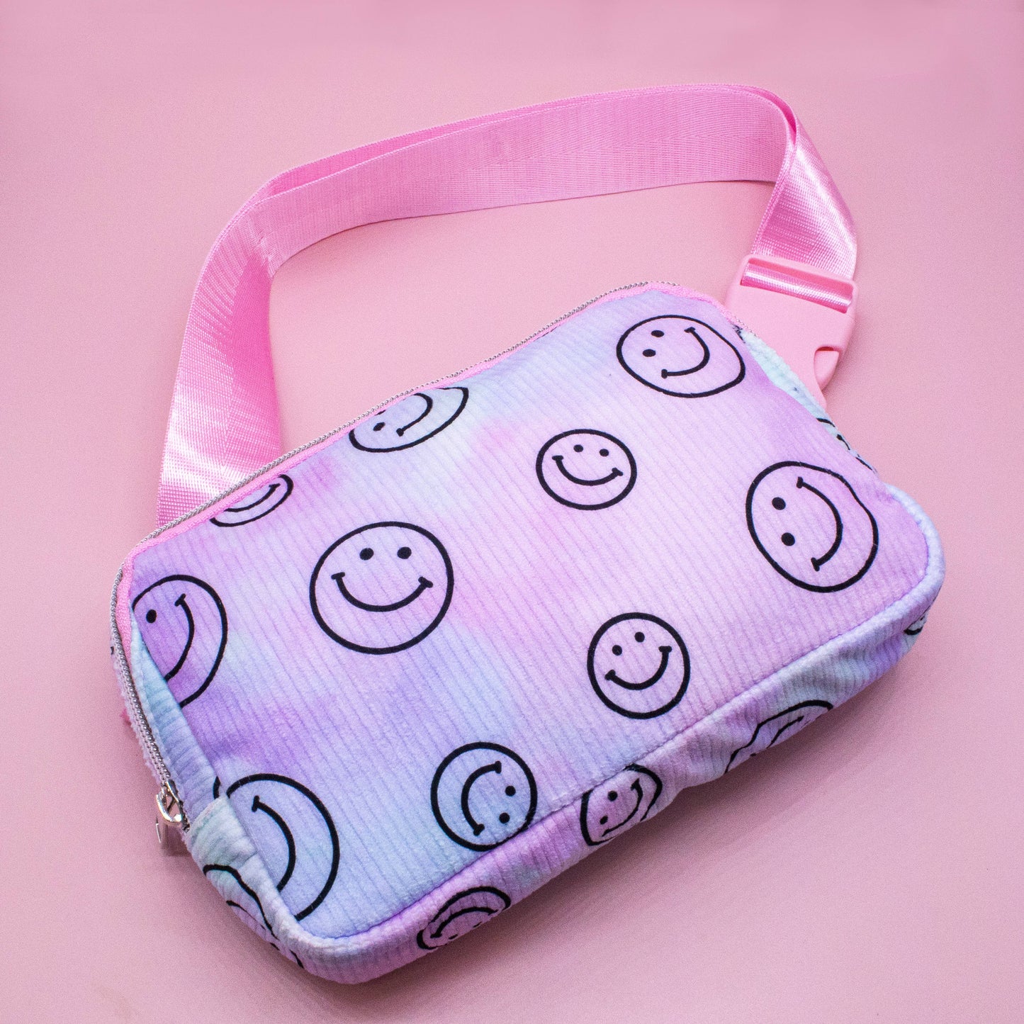Kids Belt Bag - Tie Dye Smiley Face Crossbody Fanny Pack