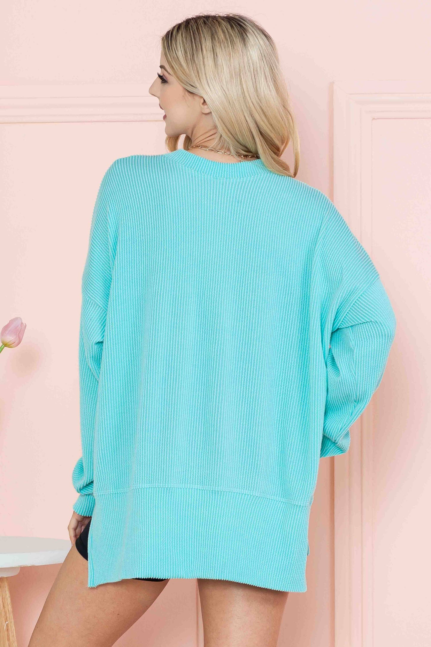 Sapphire Rib Oversized Sweatshirt