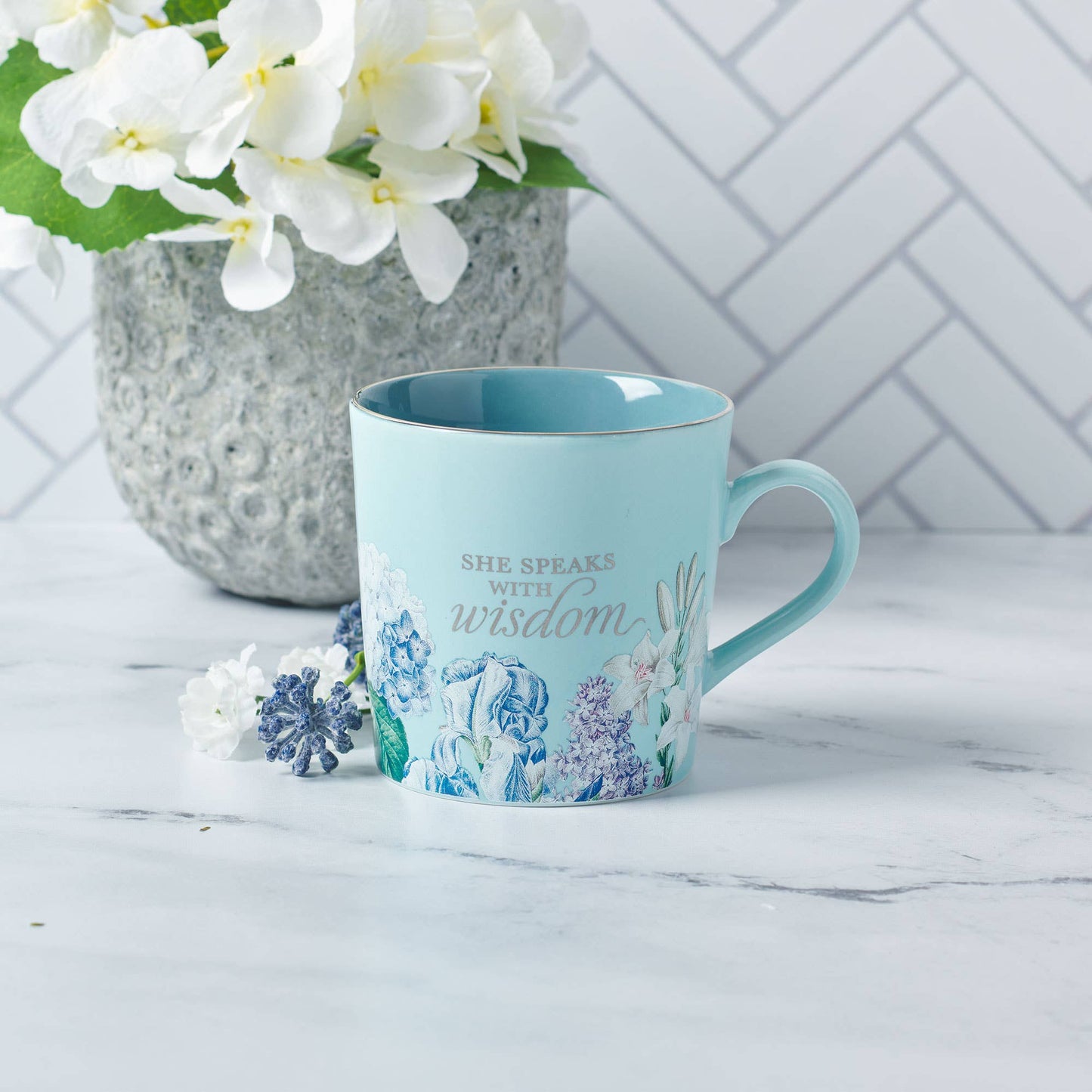 Floral Wisdom Prov. 31:26 Mug