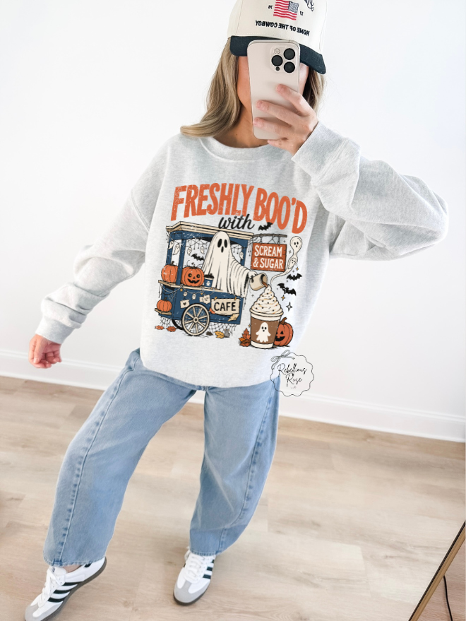 Freshly Boo'd Fall Graphic Crewneck Sweatshirt