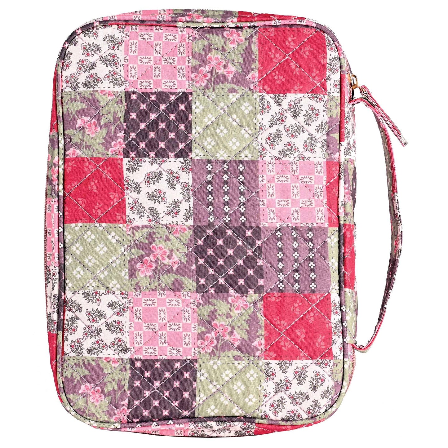 White Dove Bible Case Quilted Patchwork Brown XLarge