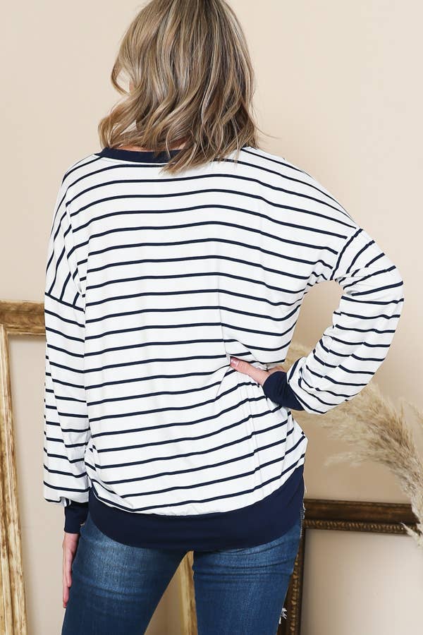 Oversized Stripe Tunic Top