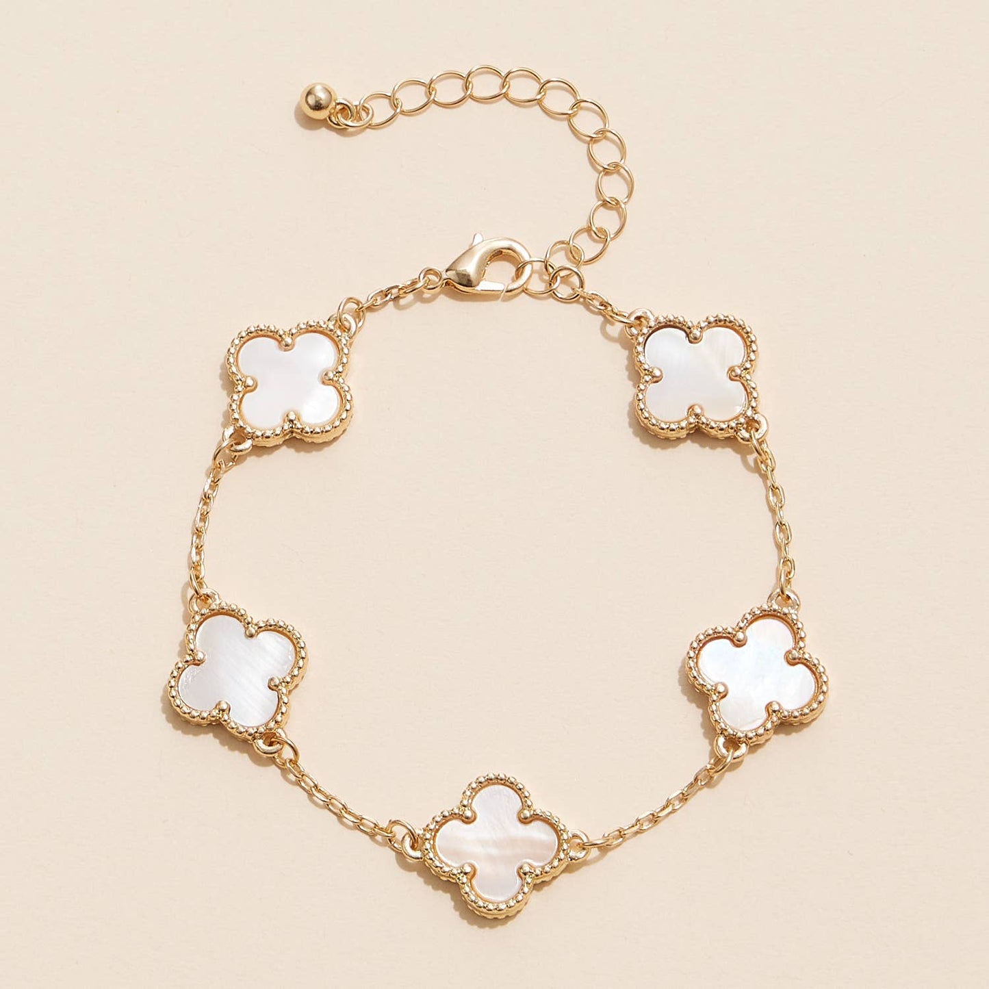 White Clover Charms Basic Bracelet