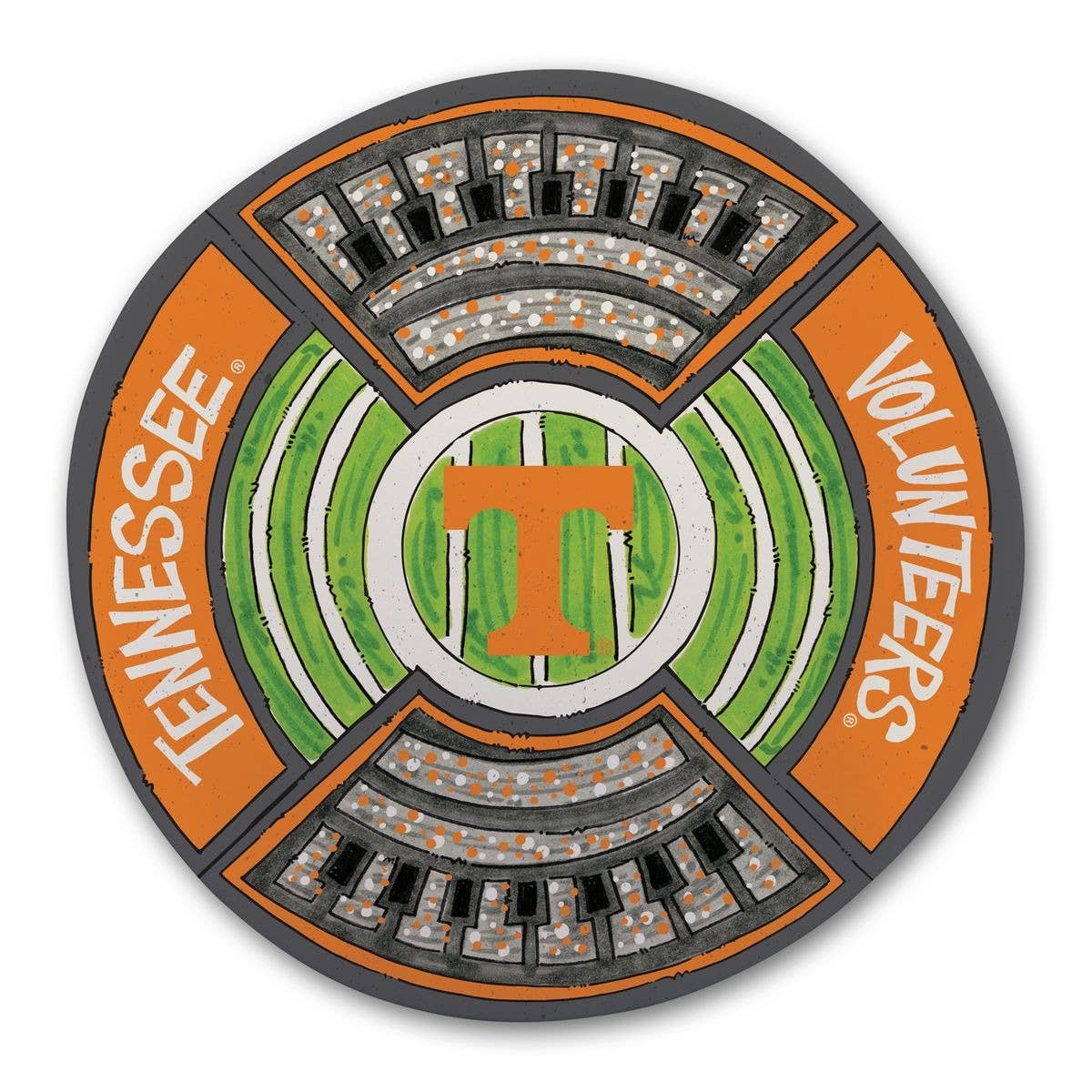 Tennessee Volunteers Round Stadium Platter