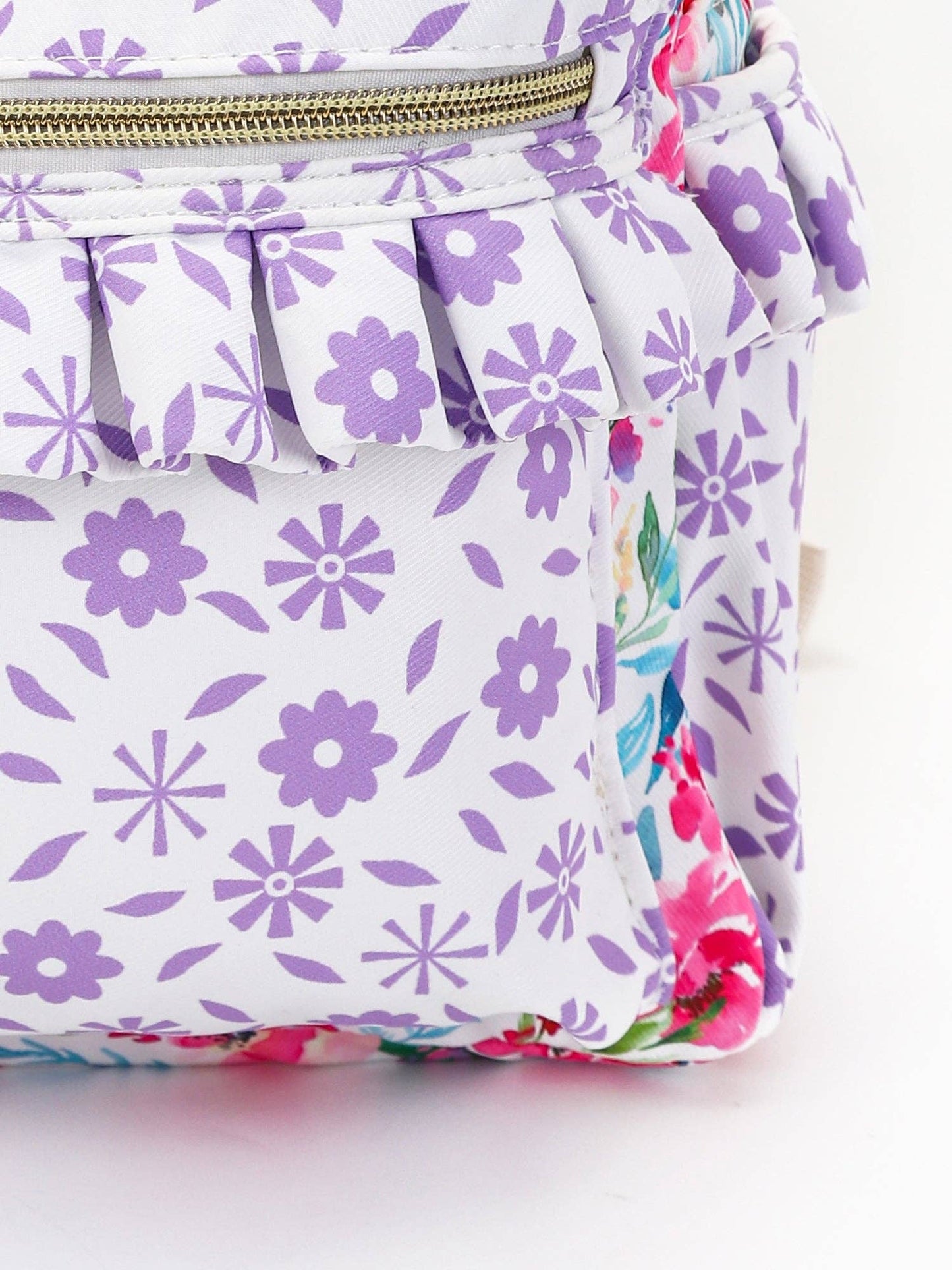 Girls Hot Pink Flower Ruffle Backpack