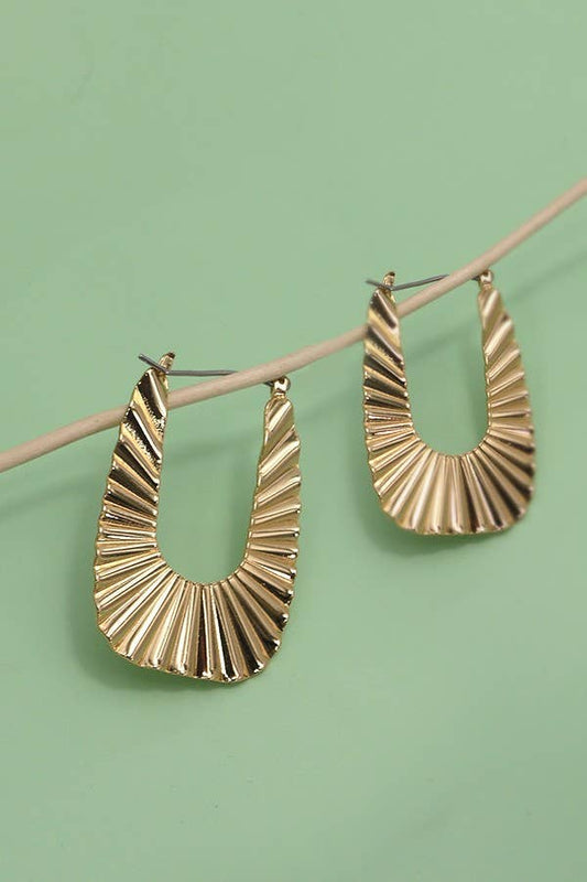 Gold Sunrays Hoop Earrings