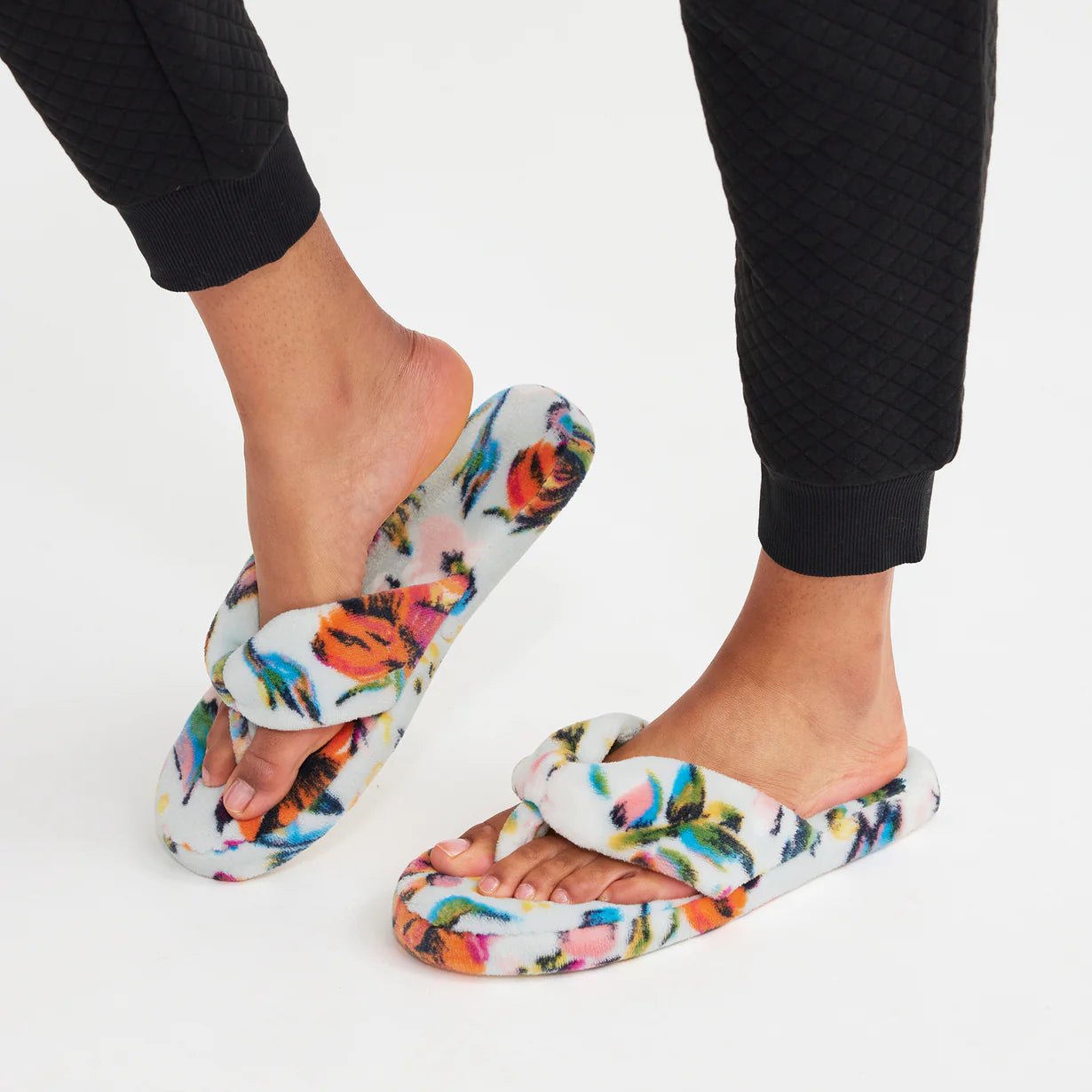 Fleece Flip Flops - Sea Air Floral