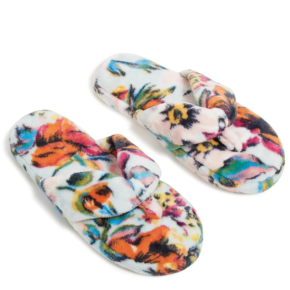 Fleece Flip Flops - Sea Air Floral