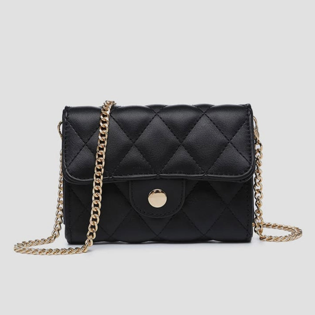 Jen & Co. EH Quilted Clutch/Crossbody W/ Chain Strap