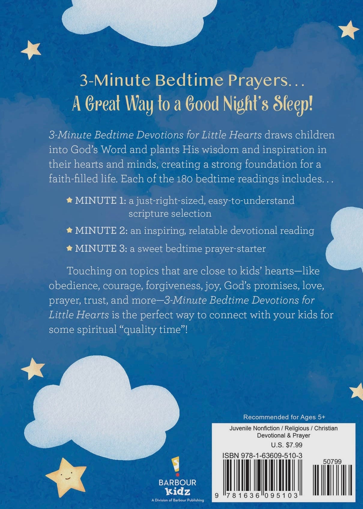 3-Minute Bedtime Devotions for Little Hearts