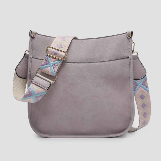 Jen & Co. Chloe Crossbody with Guitar Strap - Dusty Lavender