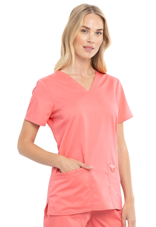 Women’s Cherokee WW Revolution V-Neck Top - Blush Coral