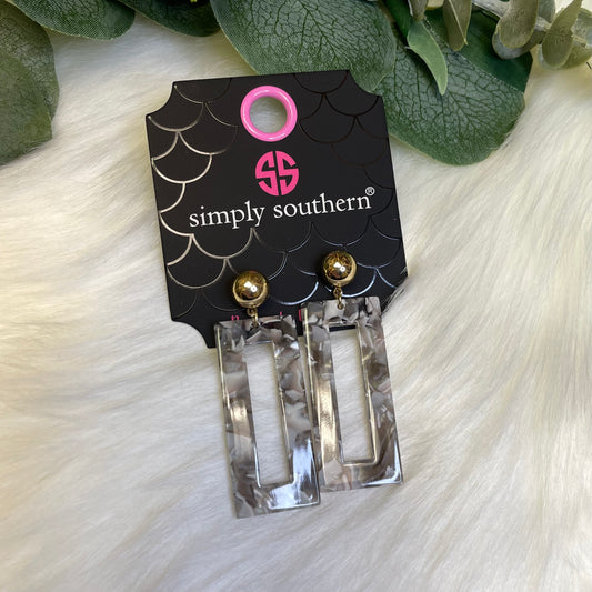 Simply Southern Gray Rectangle Earrings