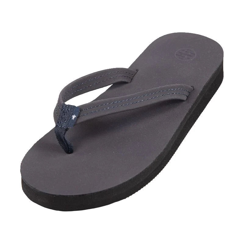 Simply Southern Leather Flip Flops - Asphalt