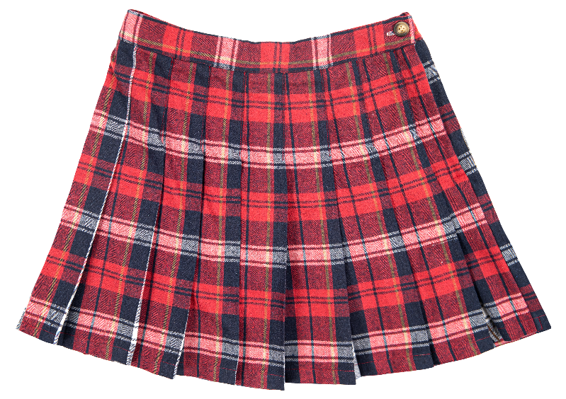 Simply Southern Red Plaid Pleated Skirt